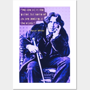 Copy of Oscar Wilde portrait and quote: We are all in the gutter, but some of us are looking at the stars Posters and Art